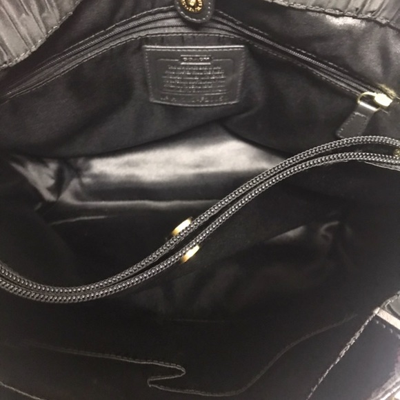 Coach Ashley 20050 Black Gathered Satin Purse Handbag & Wristlet SET - Picture 10 of 13